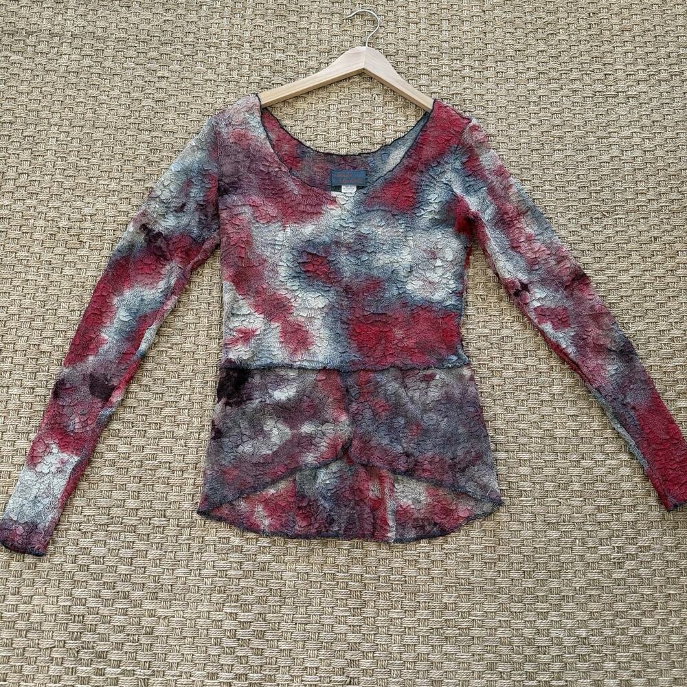 Vintage Aida Dalati Y2K Sheer Burnout Mesh Top Women’s Size Medium - Picture 10 of 13